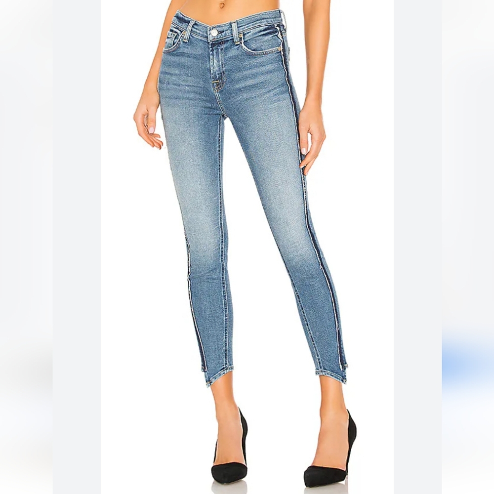 7 FOR ALL MANKIND Frayed Hem Ankle Skinny Jean In Muse Size 26 Revolve